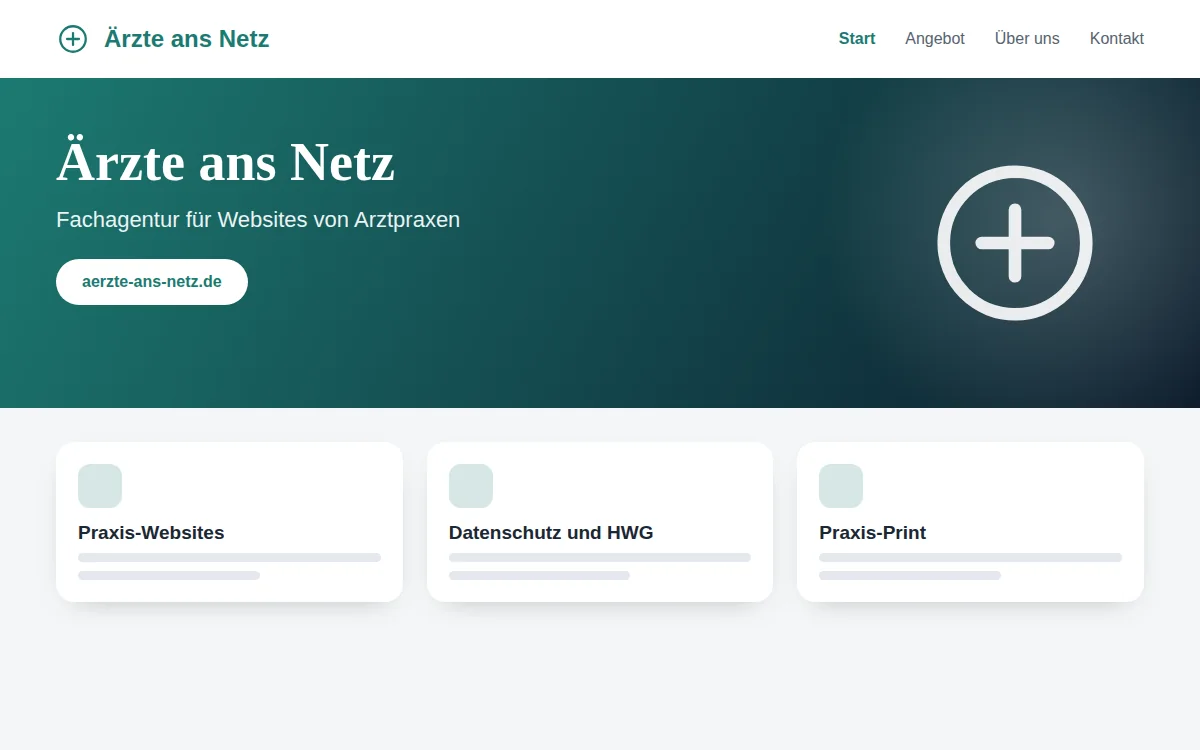 Startseite von aerzte-ans-netz.de